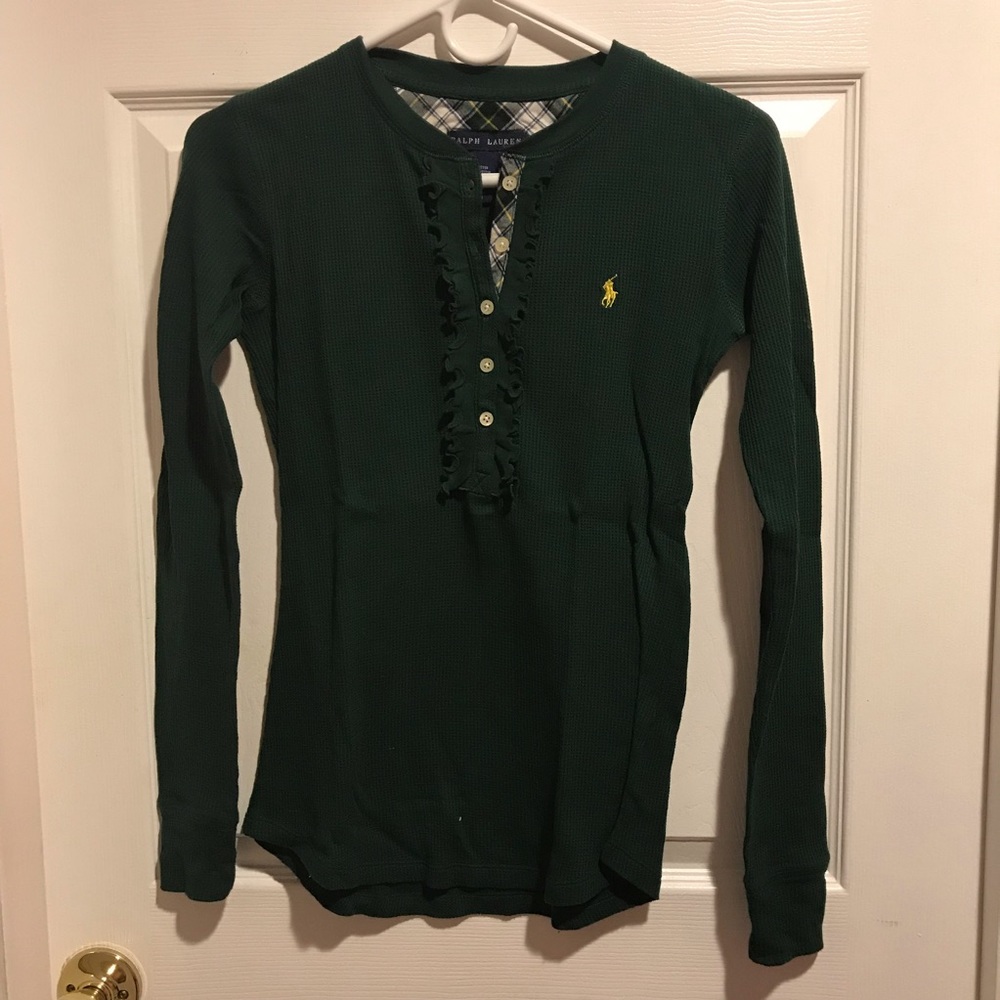 Ralph Lauren Waffle Knit Henley Top